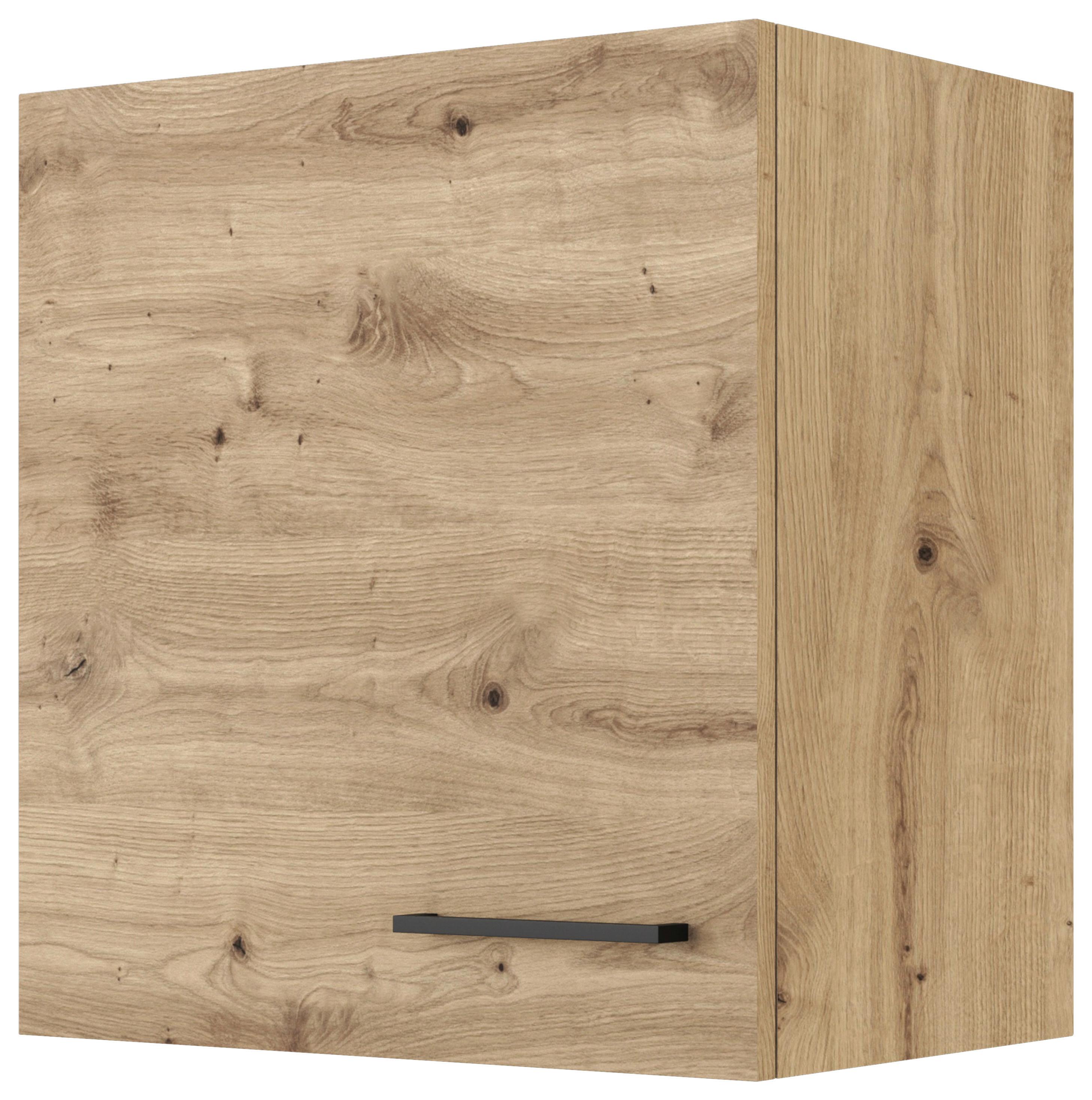 Küchenoberschrank Cara ca. 50x55x32 cm Eiche Artisan - Schwarz/Eiche Artisan, KONVENTIONELL, Holzwerkstoff/Metall (50/54,8/32cm) - FlexWell