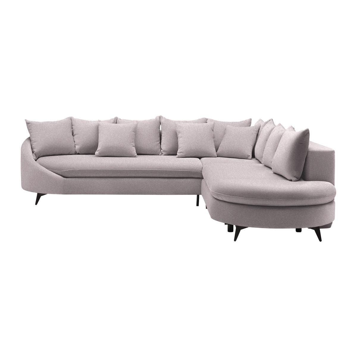 Ecksofa Axel Flieder - Flieder/Schwarz, MODERN, Textil/Metall (291/87/250cm) - Mömax