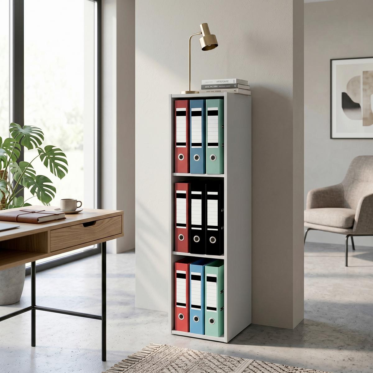 Etajeră Pentru Documente Offas 3-Fach - gri, Design, material pe bază de lemn (34/107/29cm) - MID.YOU