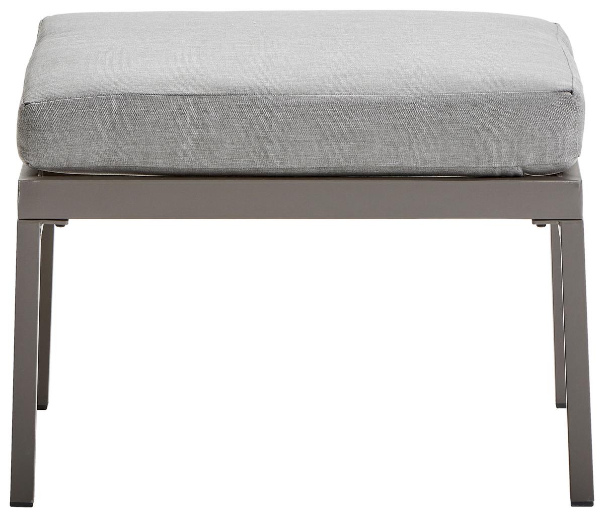 KOMPLET STOŁOWY NA TARAS MASSA - antracytowy/szary, Modern, metal/tkanina (193/244cm) - Ambia Garden