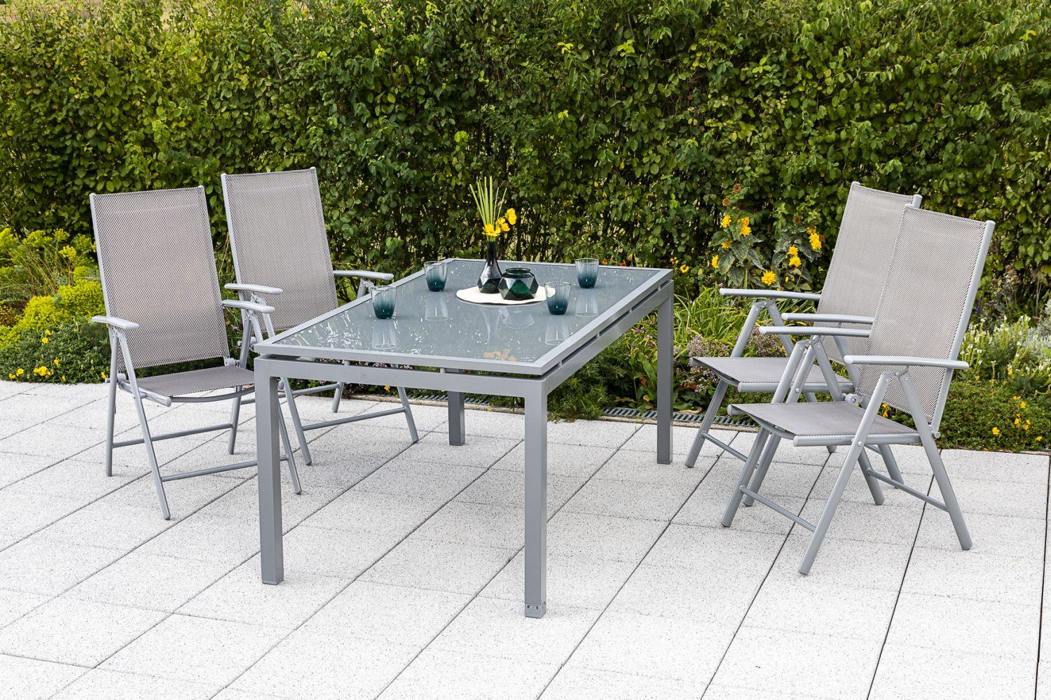 Set Zložljivih Vrtnih Stolov Amalfi, 2 Kos, Rjava - srebrne barve/rjava, Romantika, kovina/tekstil (57/108/65cm) - Gardenson