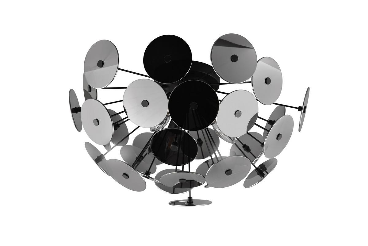 Deckenleuchte Discalgo Chromfarben max. 40 Watt - Chromfarben/Schwarz, Design, Glas/Metall (54/30cm) - Trio Leuchten
