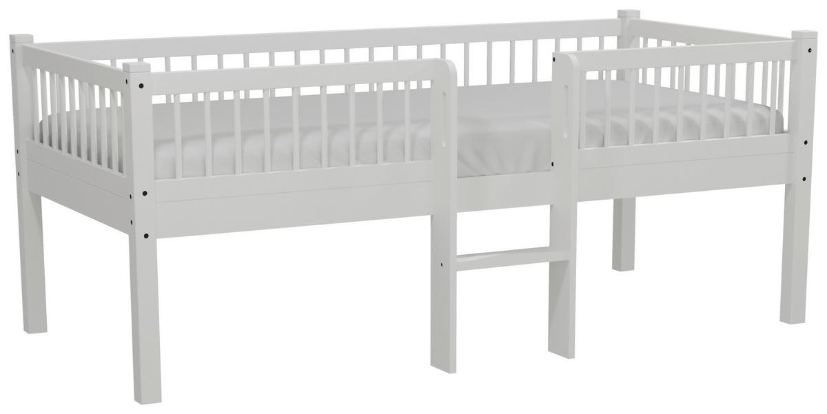 Spielbett  FORREST Weiß ca. 90x200 cm Echtholz Buche - Naturfarben/Weiß, MODERN, Holz (90/200cm) - Vipack