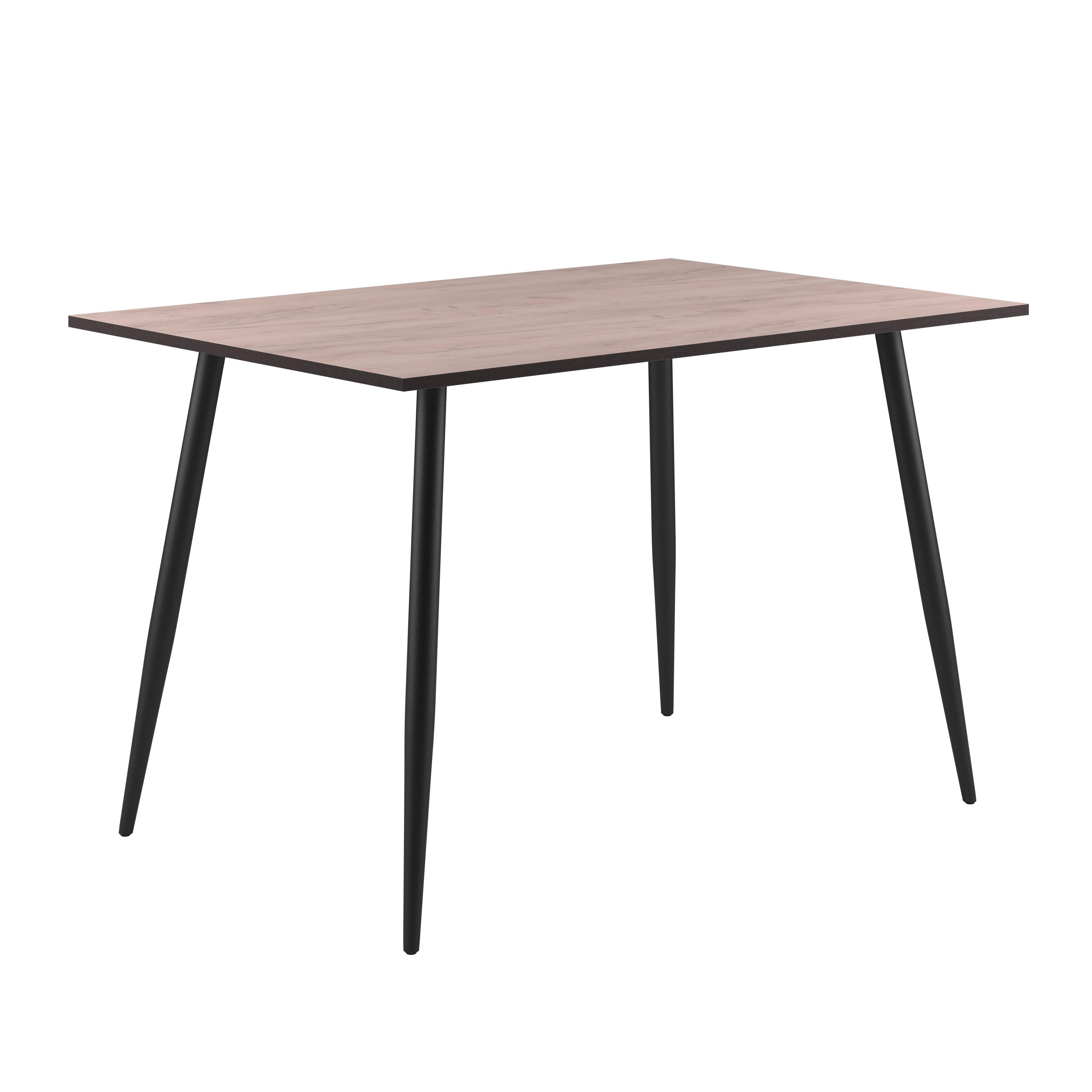 Masa TOM - culoare natur/negru, Konventionell, metal/material pe bază de lemn (120/76/80cm) - Based