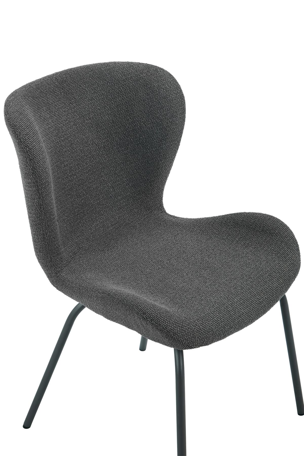 STUHL-SET LAGOS S 2ER-SET - Anthrazit/Grau, MODERN, Textil/Metall (50/83,5/60cm) - MID.YOU