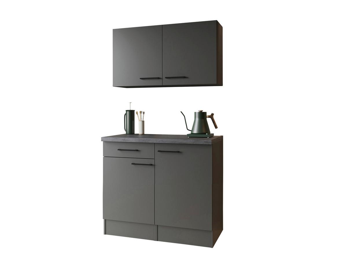 Buffet Oliver Grau - Schwarz/Grau, Trend, Holzwerkstoff/Metall (100/200/60cm) - Respekta