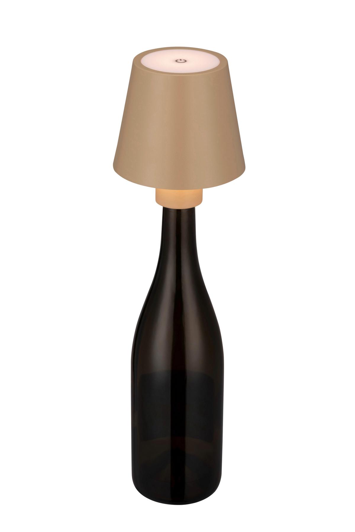 LAMPA STOŁOWA Z AKUMULATOREM BOTTLE *SBN* - kolor piaskowy, Konventionell, metal (11/12,2cm) - Novel