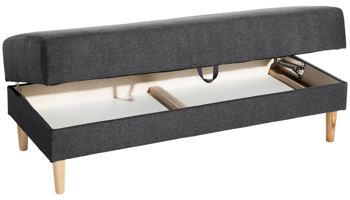 ECKSCHLAFSOFA EASY RELAX - Eschefarben/Graphitfarben, MODERN, Holz/Textil (223/152cm) - Max Winzer