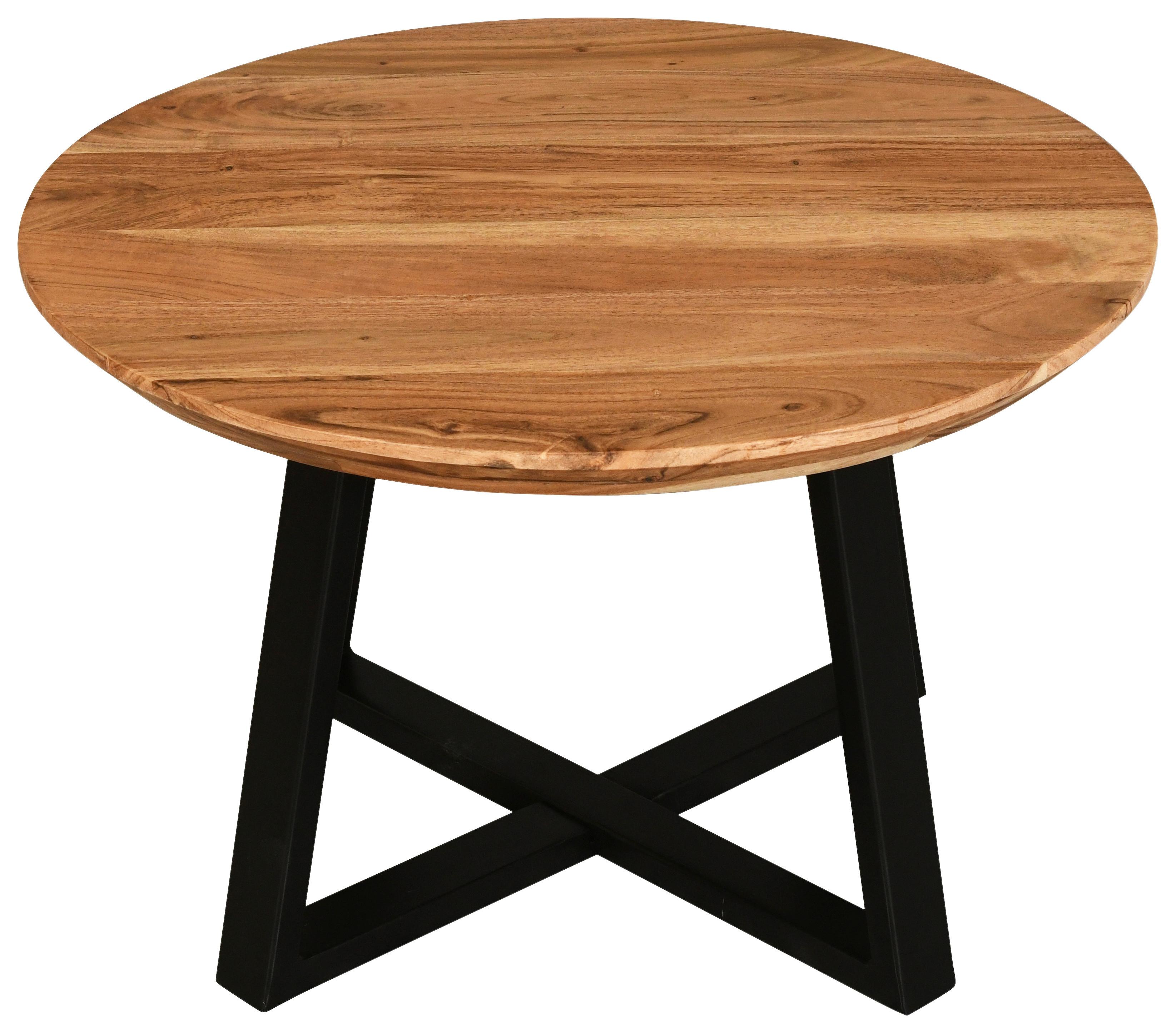 SOFFBORD SAFAGA - svart/naturfärgad, Natur, metall/trä (70/70/45cm) - Zandiara