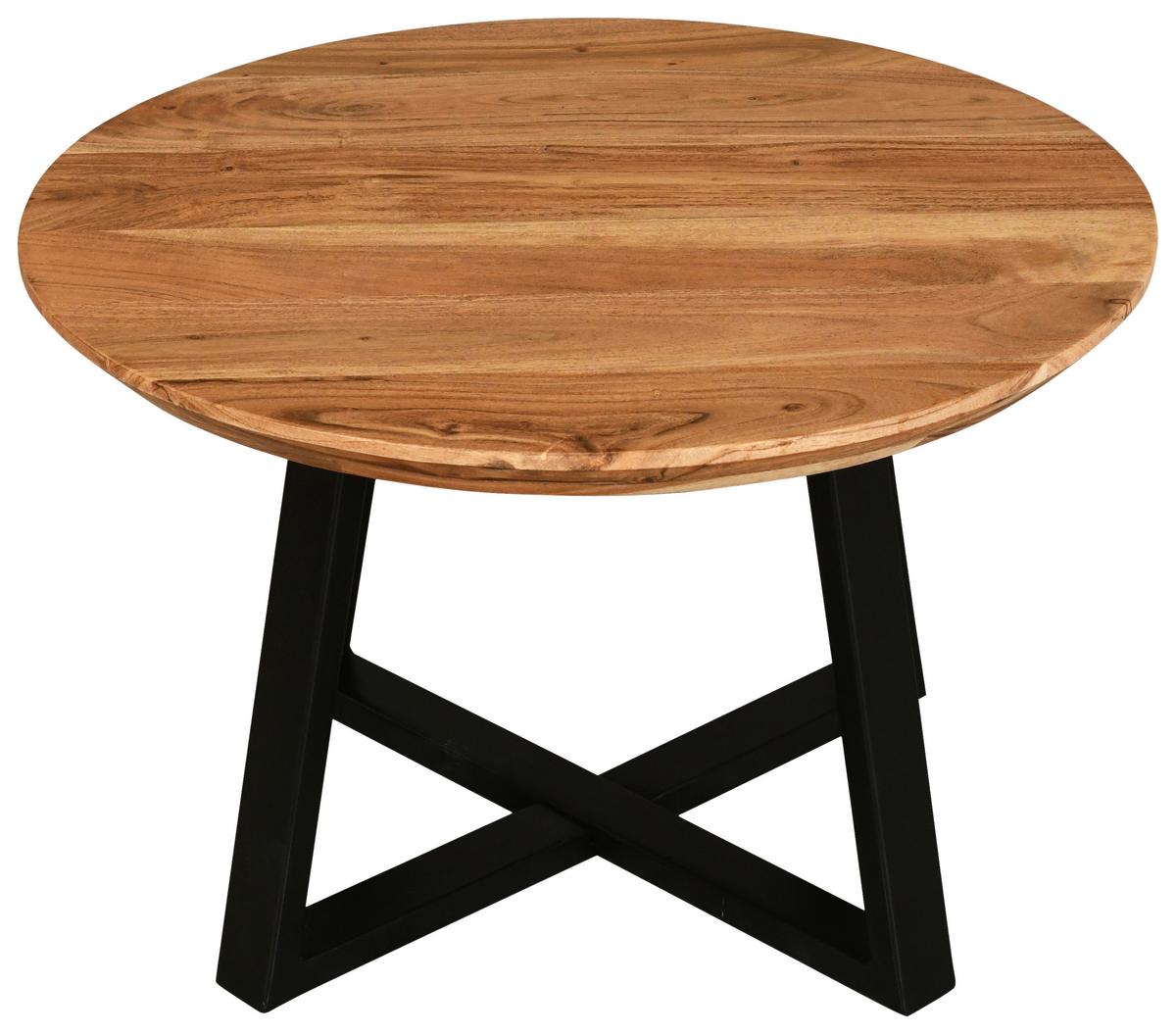 Couchtisch Safaga in Schwarz/Natur - Schwarz/Naturfarben, Natur, Holz/Metall (70/70/45cm) - Zandiara