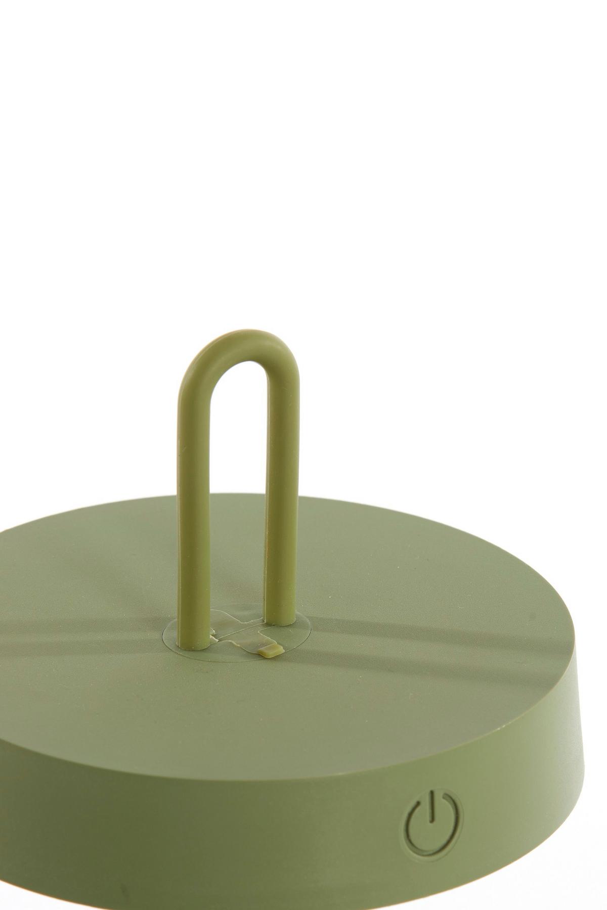 LAMPA STOŁOWA LED 1887369 AMPEHA - oliwkowa zieleń, Trend, tworzywo sztuczne/metal (13/47cm) - Light & Living