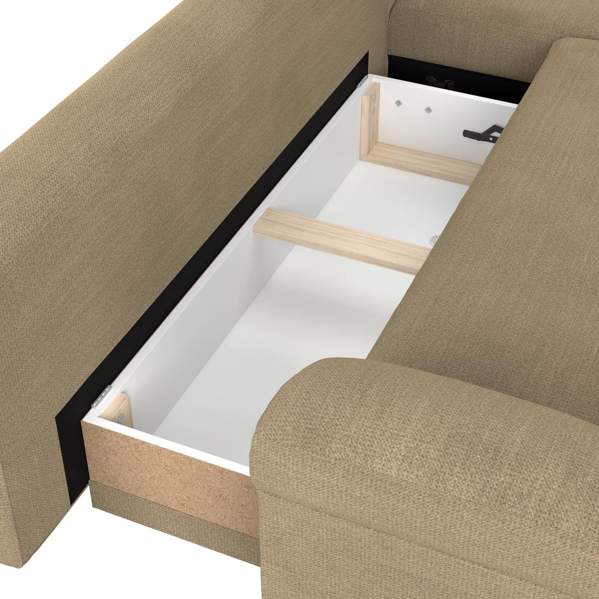 Kutna Garnitura Mendoza - bež/crna, Konvencionalno, tekstil (309/197cm) - Modern Living