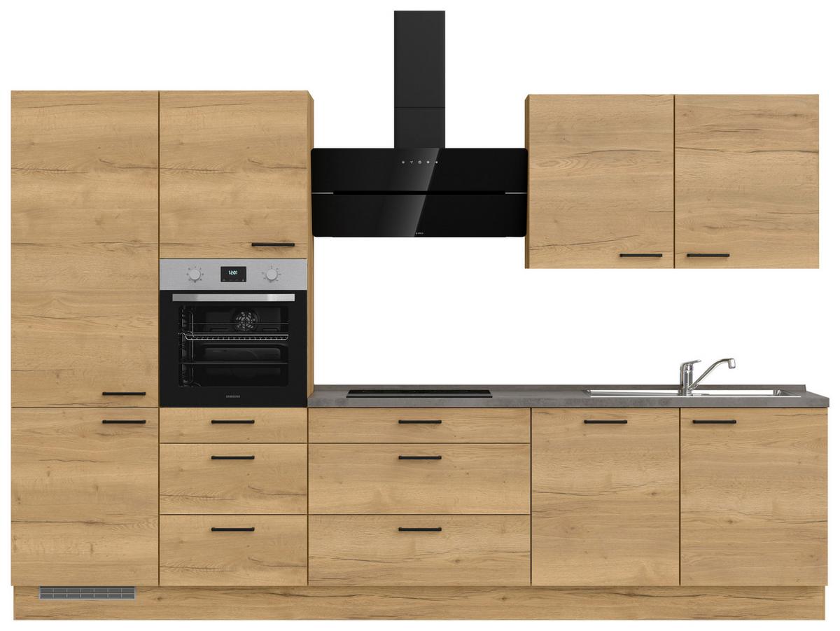 Küchenleerblock Structura High o. Geräte Eiche - Schieferfarben/Eichefarben, MODERN, Holzwerkstoff/Metall (330cm) - Nobilia