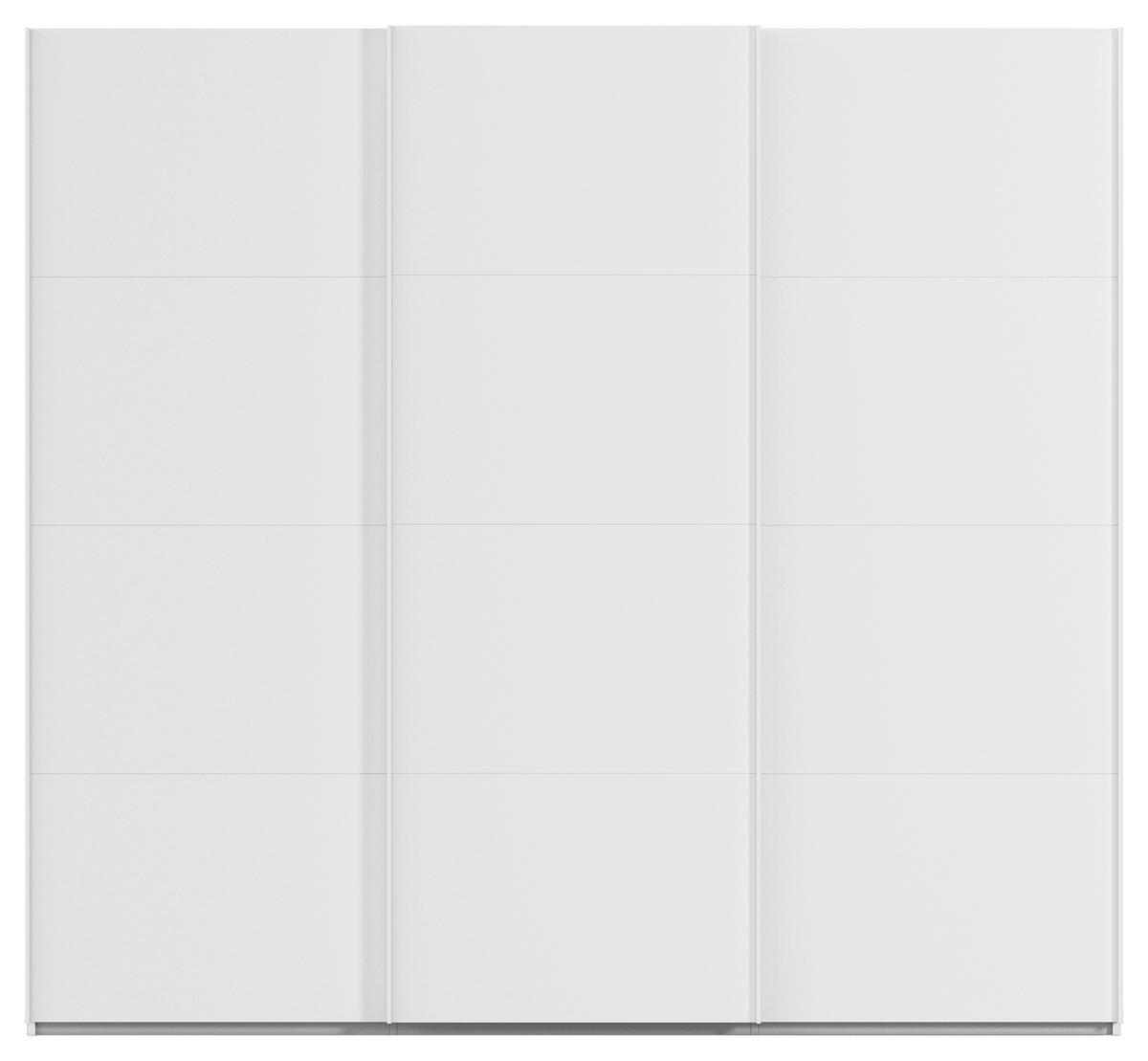 Omara Z Drsnimi Vrati Evelyn, Bela - bela, Design, umetna masa/leseni material (242/223/68cm) - Novel