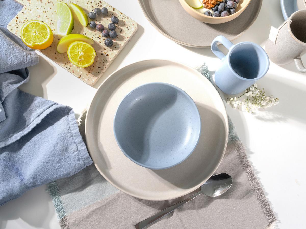 Kombinirani Servis Uno Nordic, 16-Delni - svetlo modra/siva, Basics, keramika - Creatable