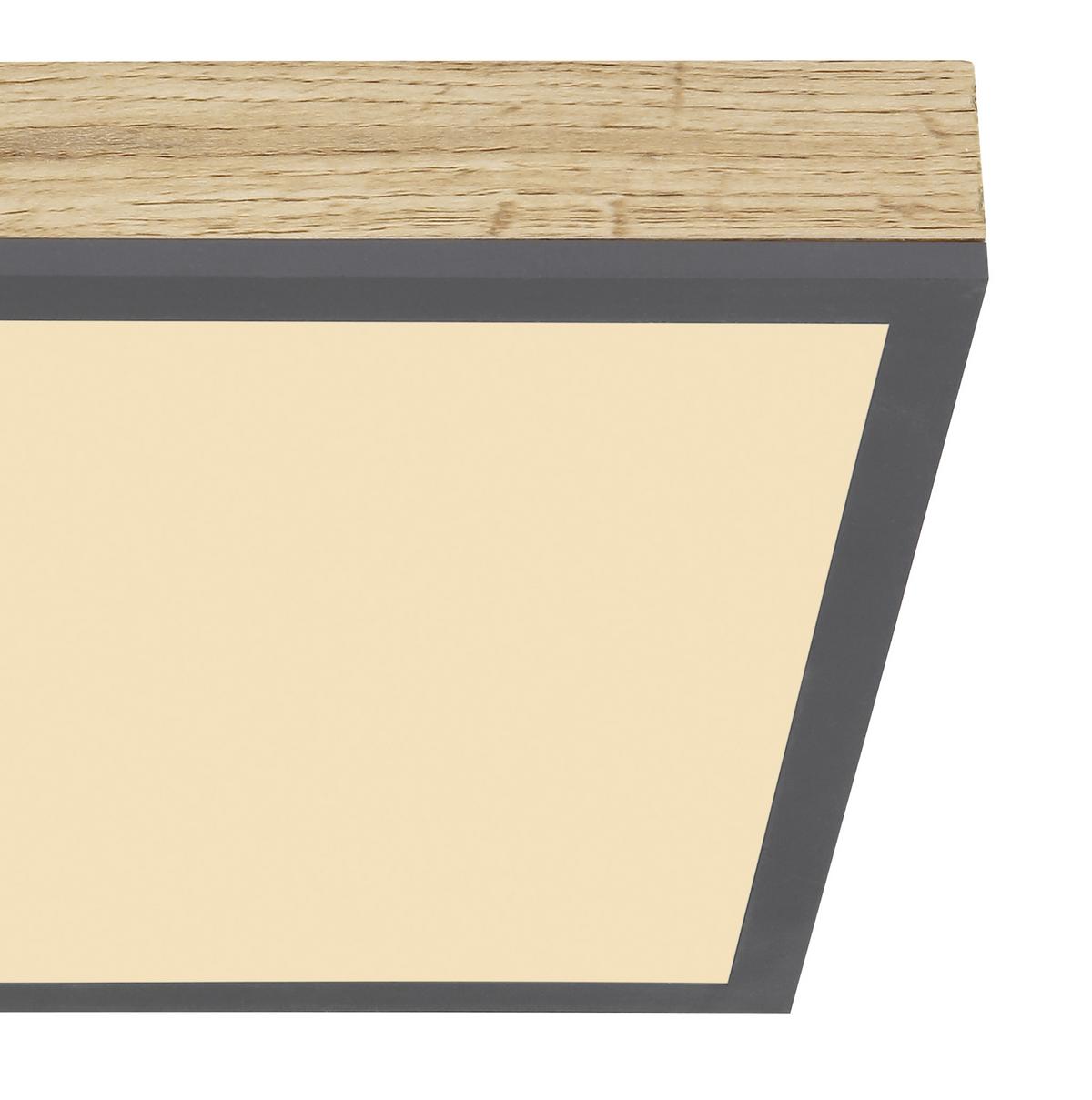 Deckenleuchte in Graphitfarben max. 12 Watt - Opal/Graphitfarben, Basics, Kunststoff/Metall (30/30cm) - Globo