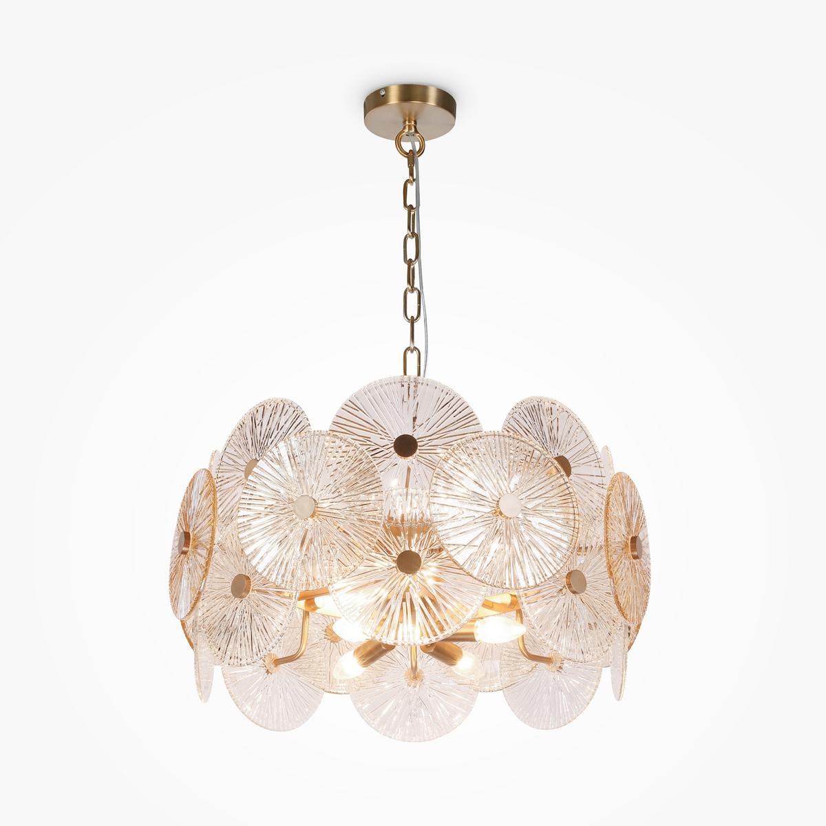 PENDELLEUCHTE ASTER - Goldfarben, Trend, Glas/Metall (62,6/37,2cm) - MAYTONI