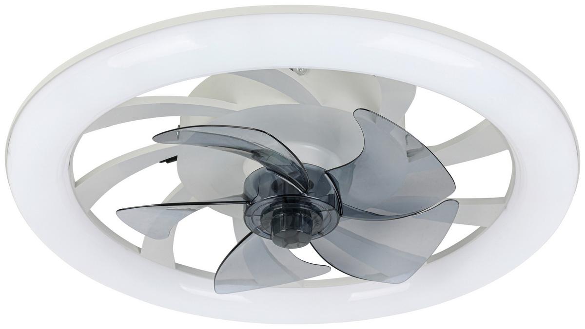 Ventilator de plafon Virti - alb/transparent, Modern, plastic (50/12cm) - Mömax