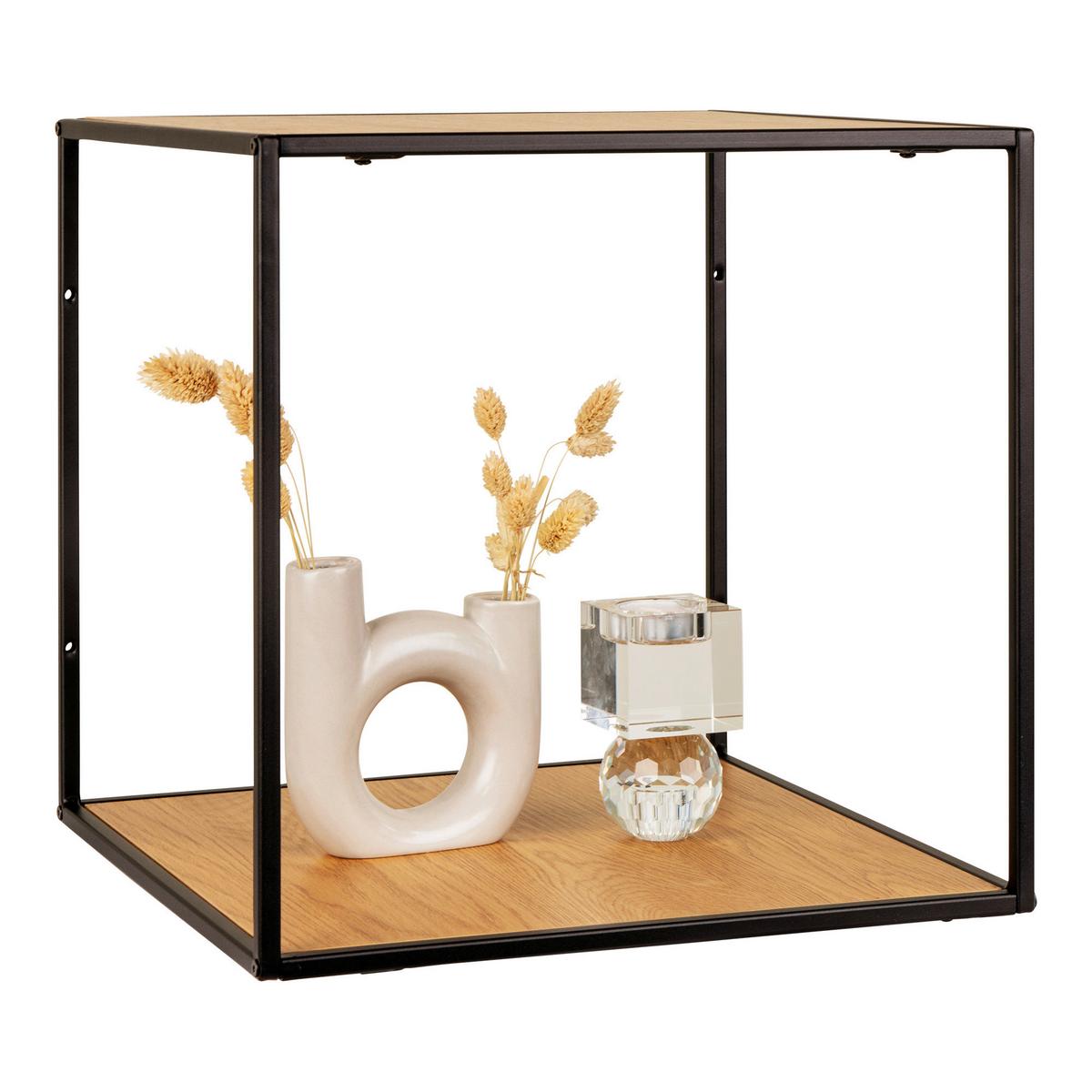Wandregal Vita Wallshelf Braun/Schwarz - Schwarz/Braun, Design, Holz/Metall (36/36/36cm)