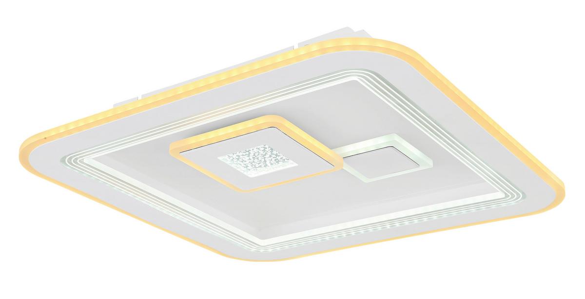 Stropna Led-svetilka Valeria, S Sijalko - bela/opal, Design, kovina/umetna masa (46,6/46,6/7,4cm) - Globo