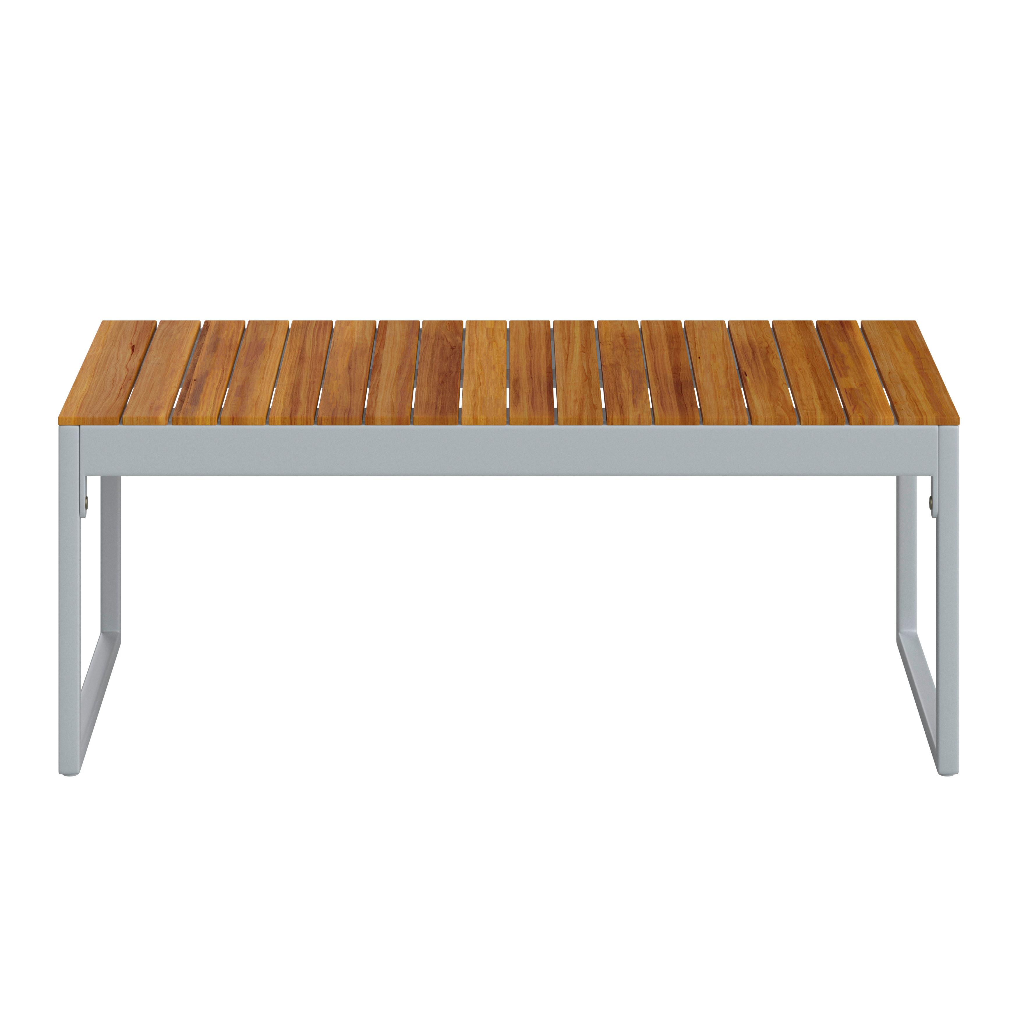 LOUNGEGRUPP ARIELLA - ljusgrå/akaciefärgad, Modern, metall/trä (160/88/65cm) - Bessagi Garden
