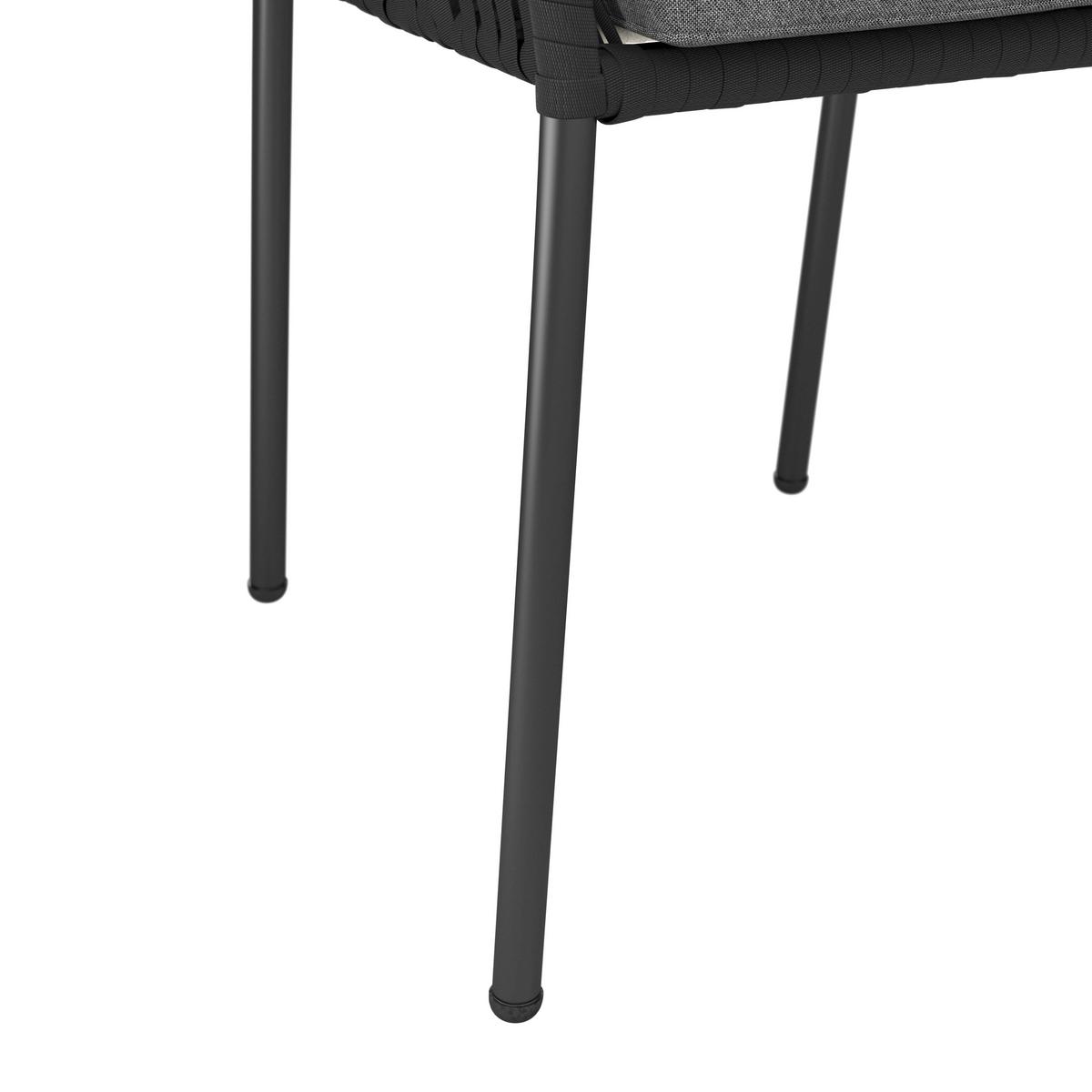 ZESTAW FOTELI OGRODOWYCH LEO - antracytowy/ciemnoszary, Modern, metal (59/78/61cm) - Bessagi Garden