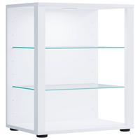 Vitrina Glasol S, Bela - bela, Moderno, umetna masa/leseni material (52/60/35cm) - MID.YOU