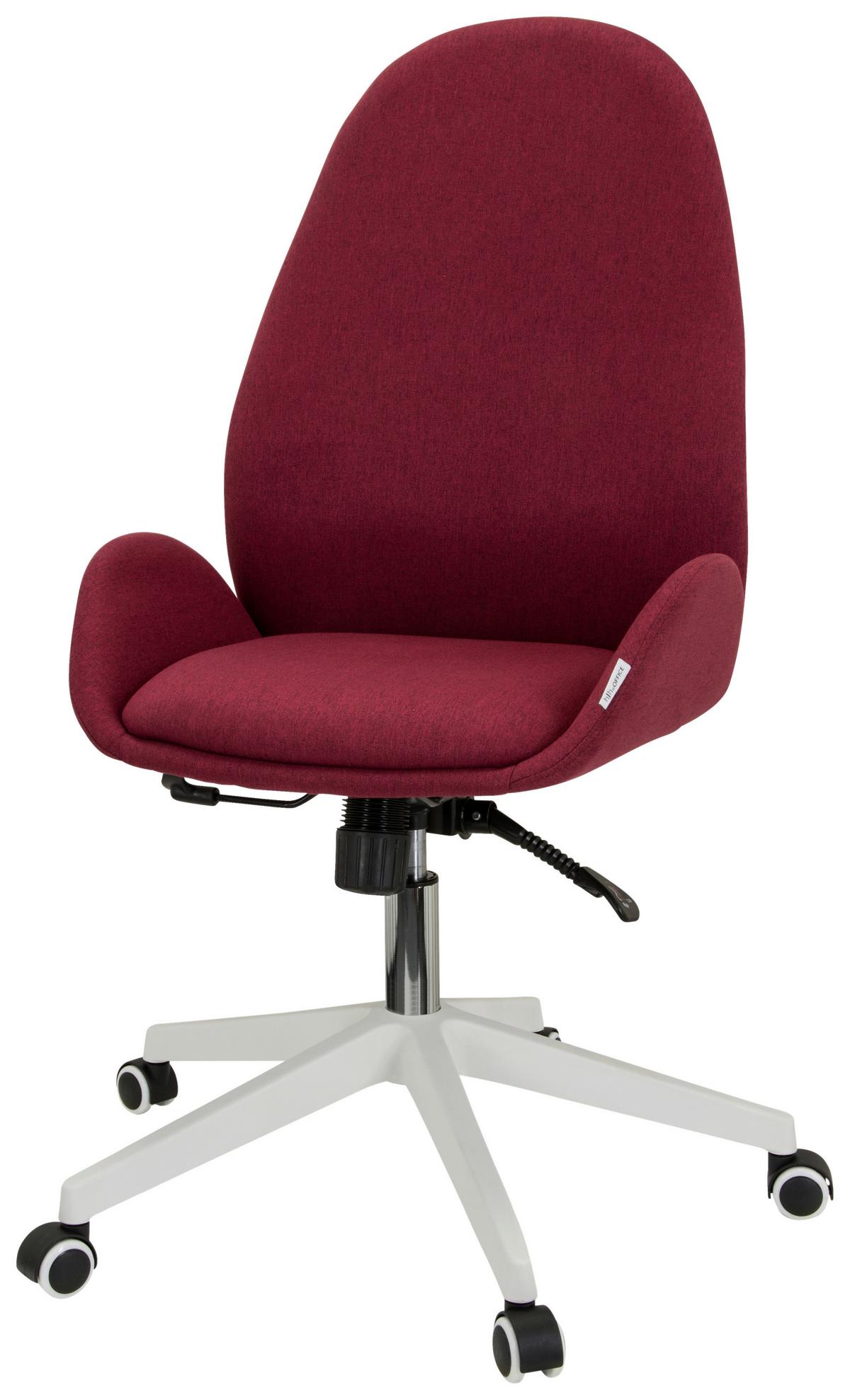 Vrtljivi Stol Avea I, Bordo Rdeča - bela/bordo, Basics, umetna masa/tekstil (56/104/58cm) - MID.YOU