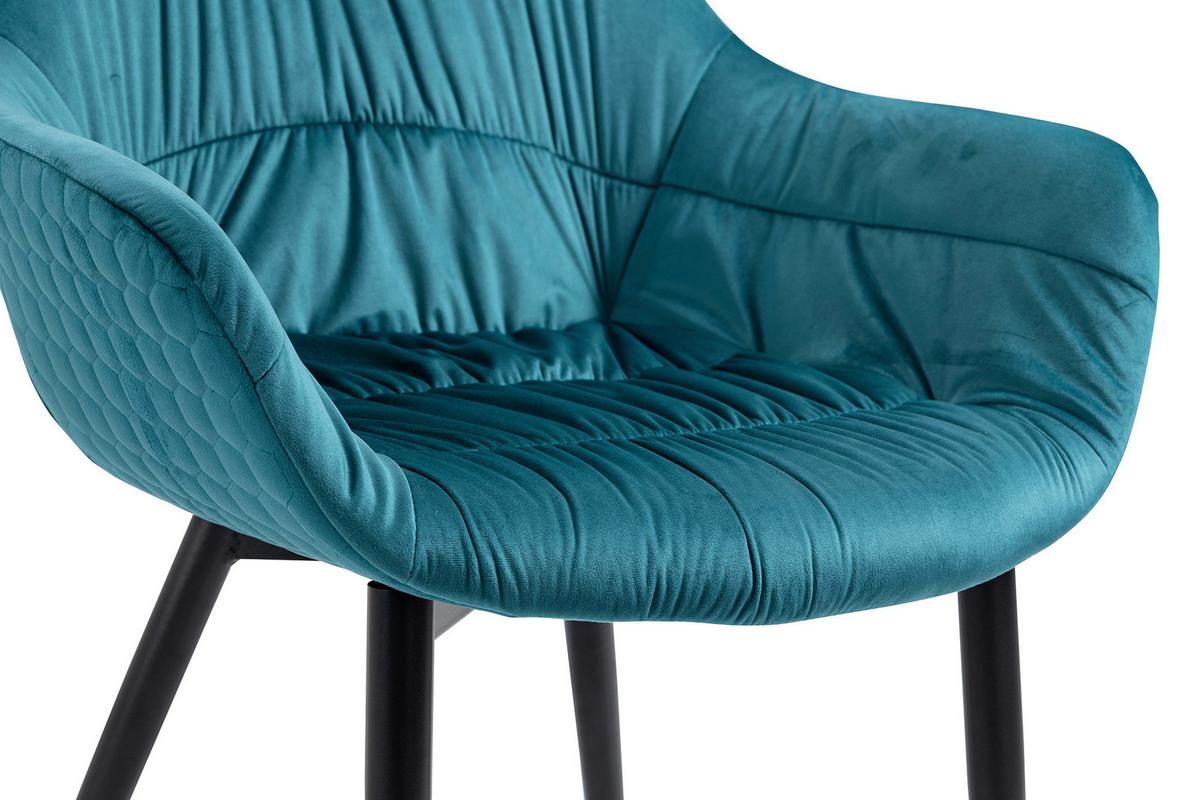 Naslanjač Samt, Turkizna - turkizna/črna, Moderno, kovina/tekstil (63/81,5/61cm) - Livetastic