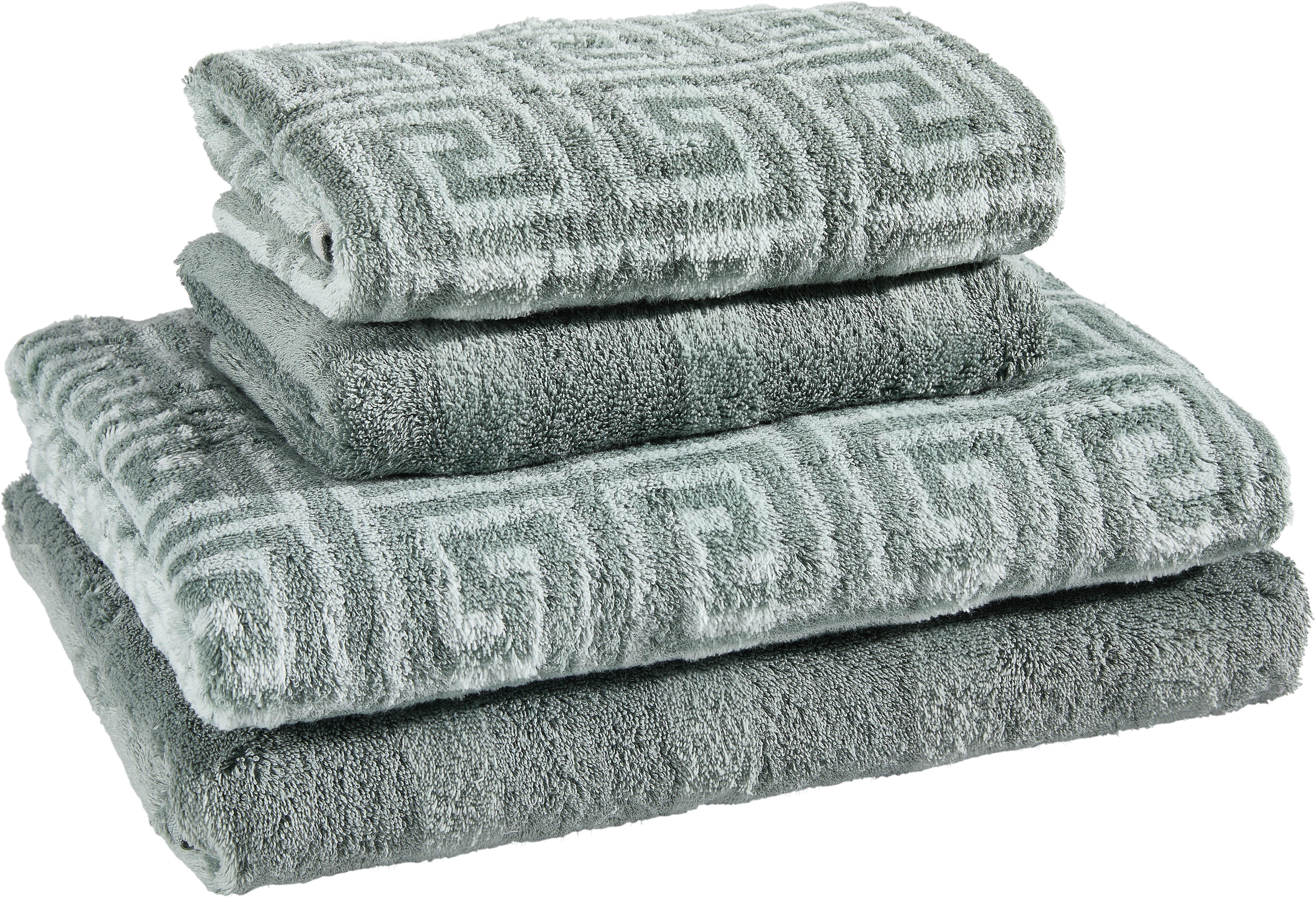 ZESTAW RĘCZNIKÓW FROTTE CAWÖ 4 SZTUKI - zielony, Basics, tkanina - Cawoe