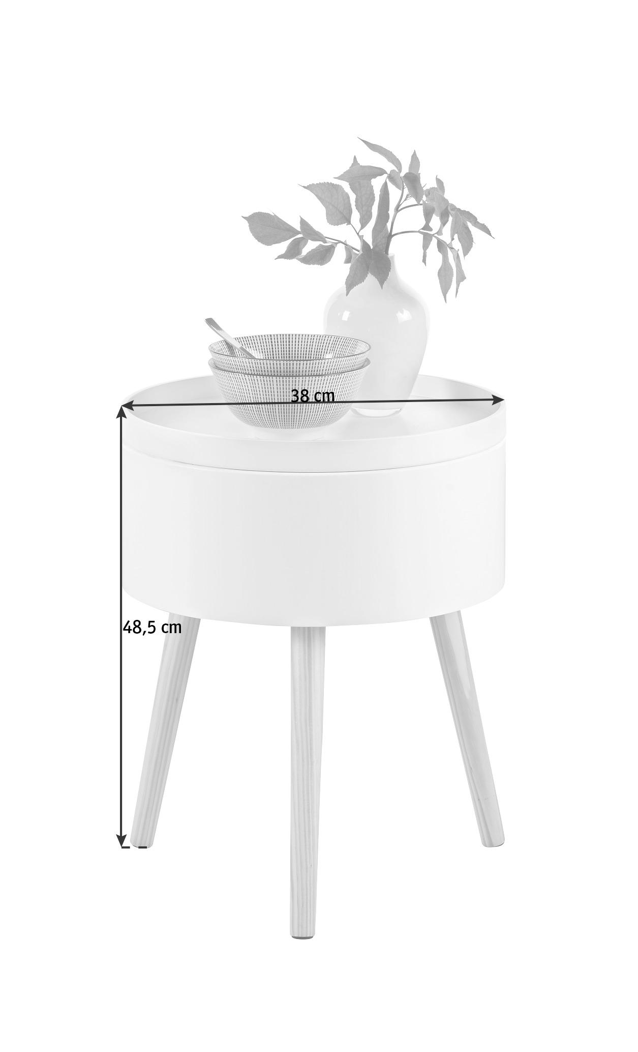 STOLIK BOCZNY LOLA - naturalny/biały, Design, materiał drewnopochodny/drewno (38/38/48,5cm) - Carryhome