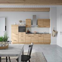 Küchenblock Structura Low m. Geräten Eiche - Schieferfarben/Eichefarben, MODERN, Holzwerkstoff/Metall (330cm) - Nobilia