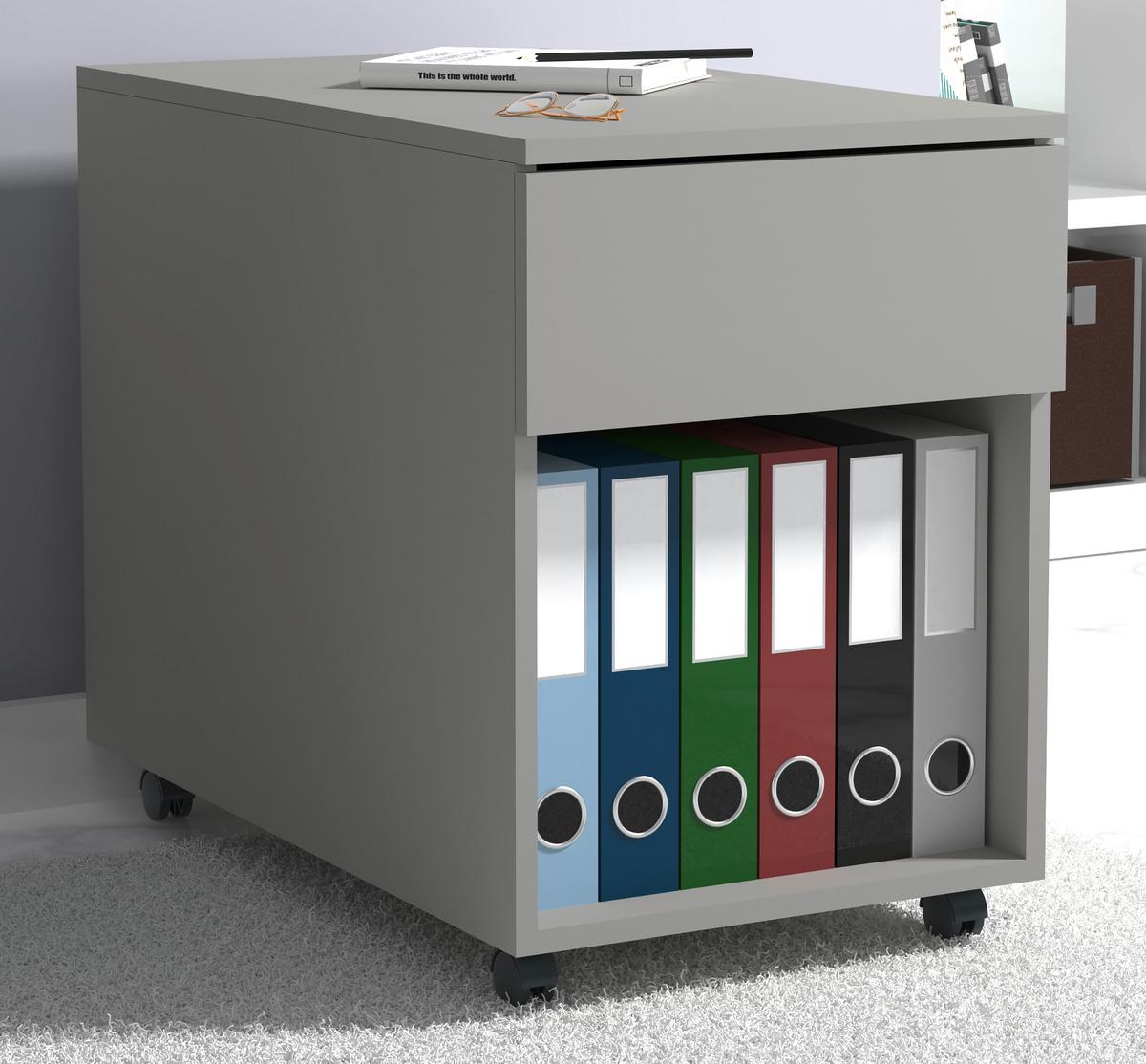 ROLLCONTAINER DALOSA 70 1-SB - Grau, Design, Holzwerkstoff/Kunststoff (39/55/70cm) - MID.YOU