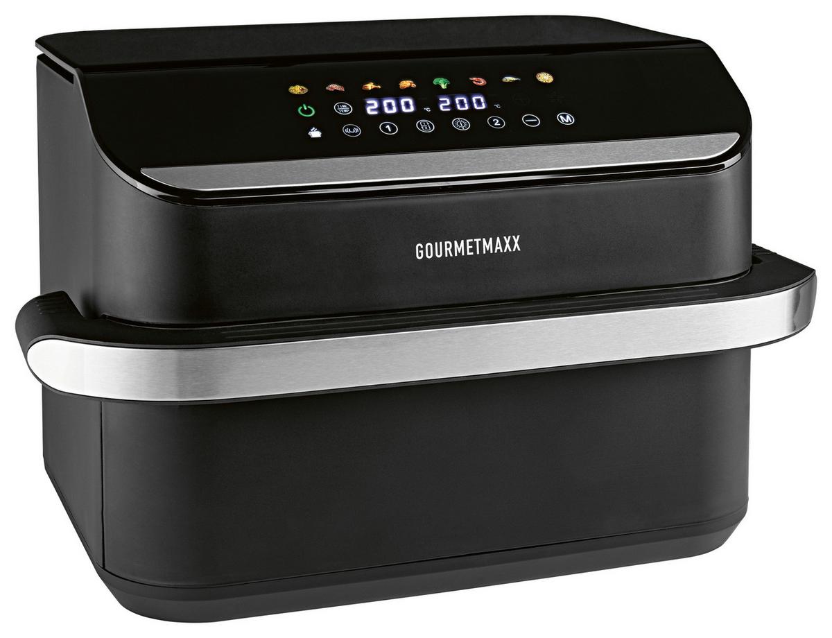 Heißluftfritteuse 19171 Schwarz/Silberfarben max.2400W - Silberfarben/Schwarz, Basics, Kunststoff/Metall (37/47/30cm)