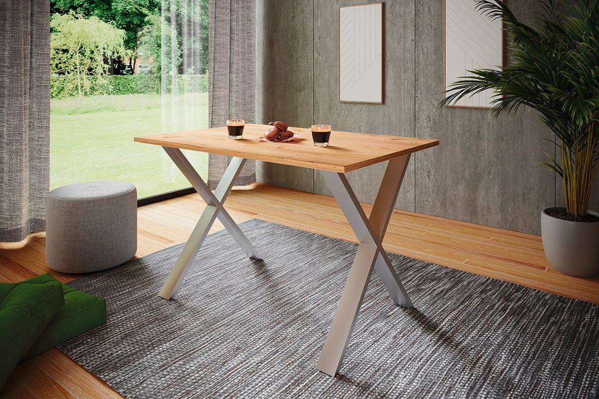 SCHREIBTISCH LONA - Honigeiche/Silberfarben, Design (160/76/80cm) - MID.YOU