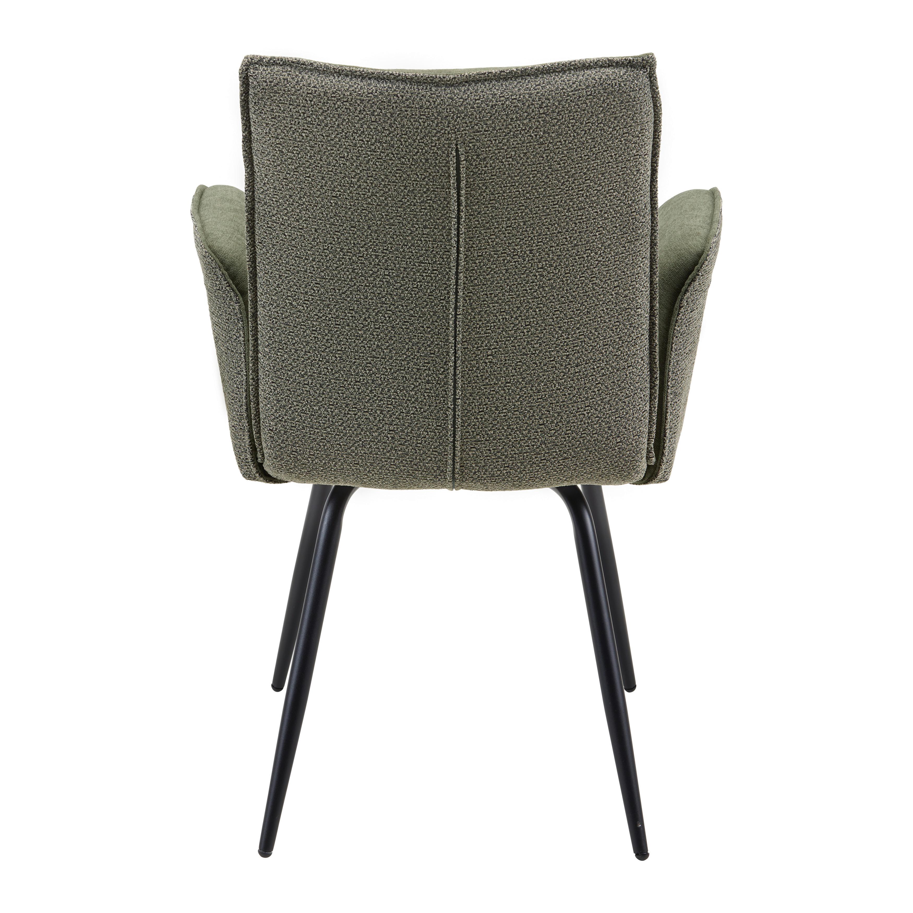 STOL MED ARMSTÖD NOVA - grön/svart, Modern, metall/textil (63/88/63cm) - Mömax