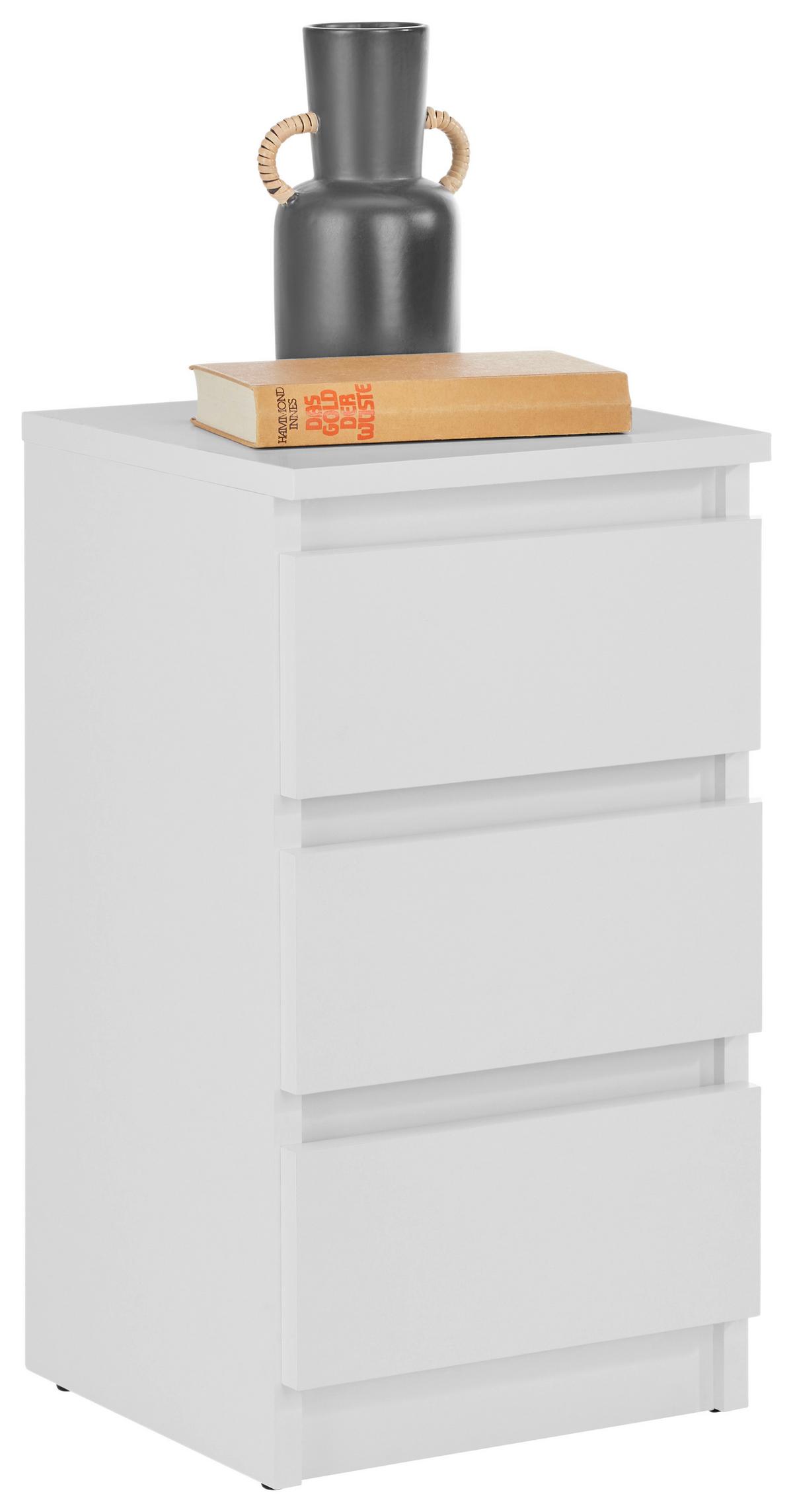 Noptieră ELLA -BASED- - alb, Konventionell, material pe bază de lemn (30/55/31cm) - Based