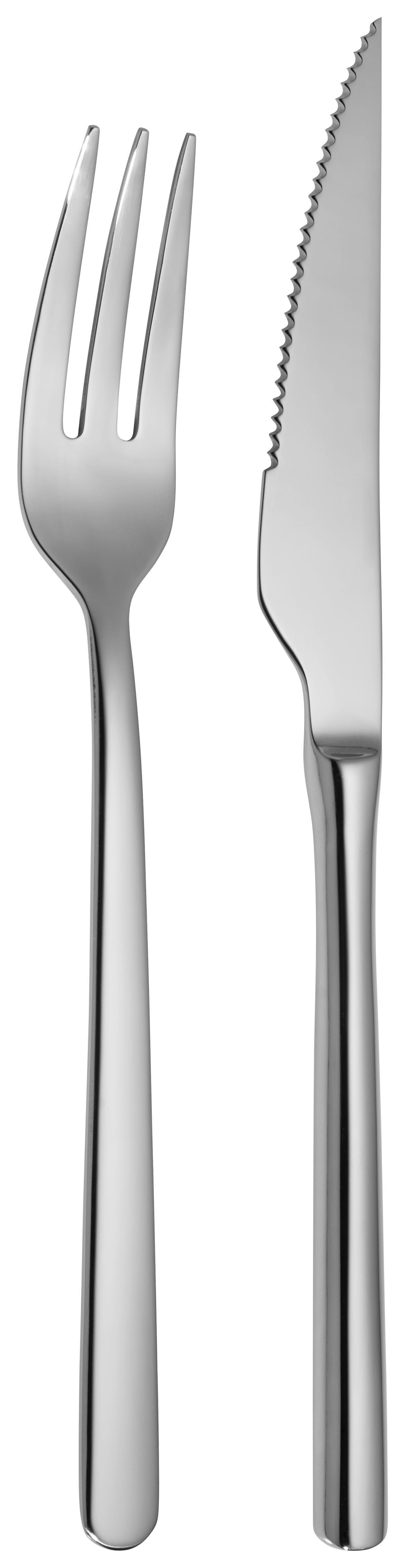 Steakbesteck 12-teilig - Silberfarben, MODERN, Metall - Premium Living