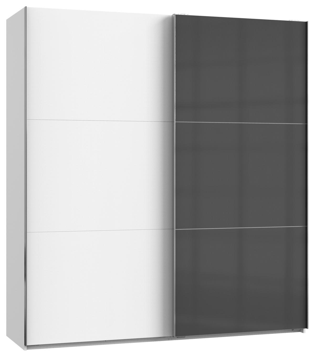Ormar S Kliznim Vratima Level 36c - bijela/siva, Moderno, drvni materijal (200/216/65cm) - Modern Living