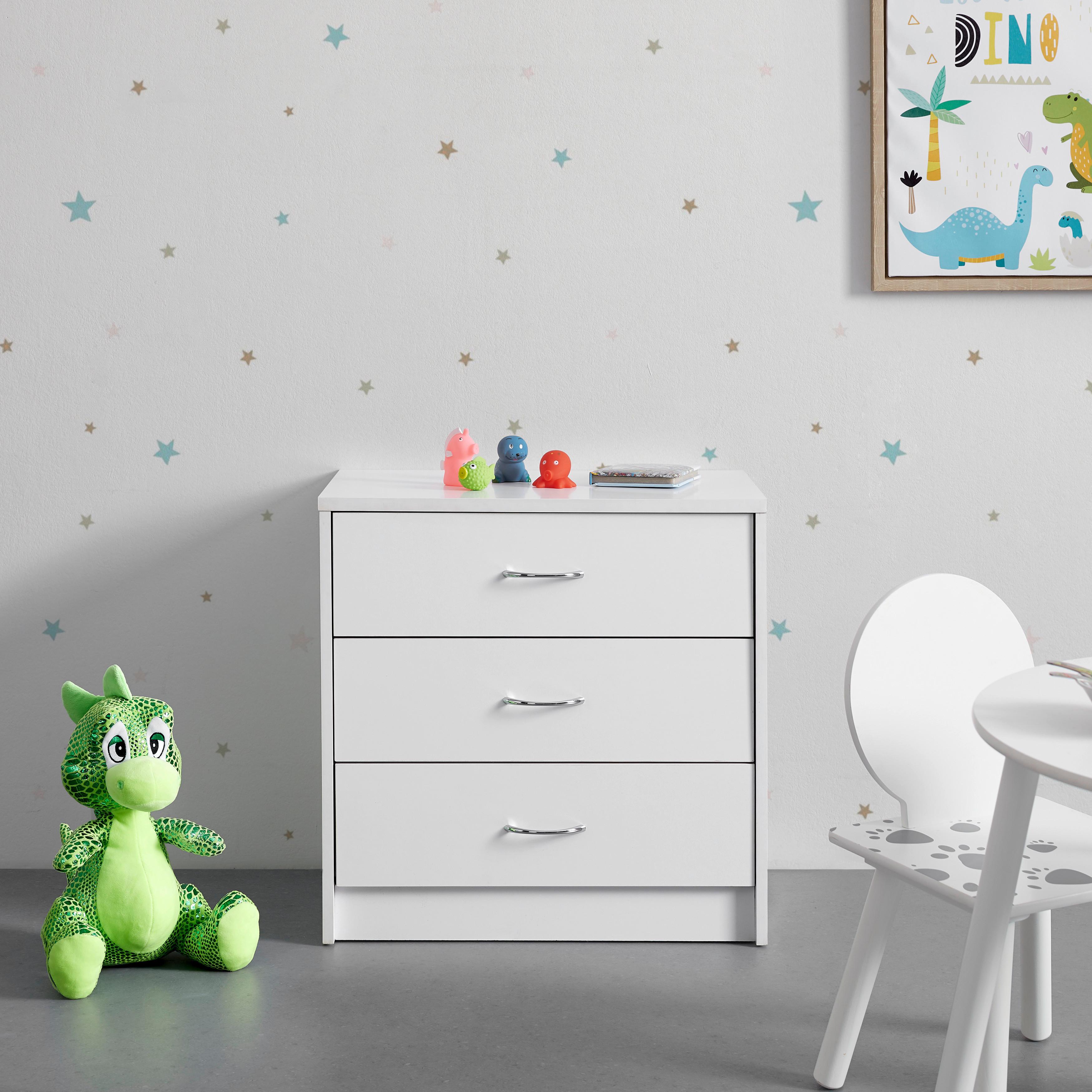 Kommode "Nika", weiß - Silberfarben/Weiß, MODERN, Holzwerkstoff/Kunststoff (60/60/40cm) - Bessagi Home