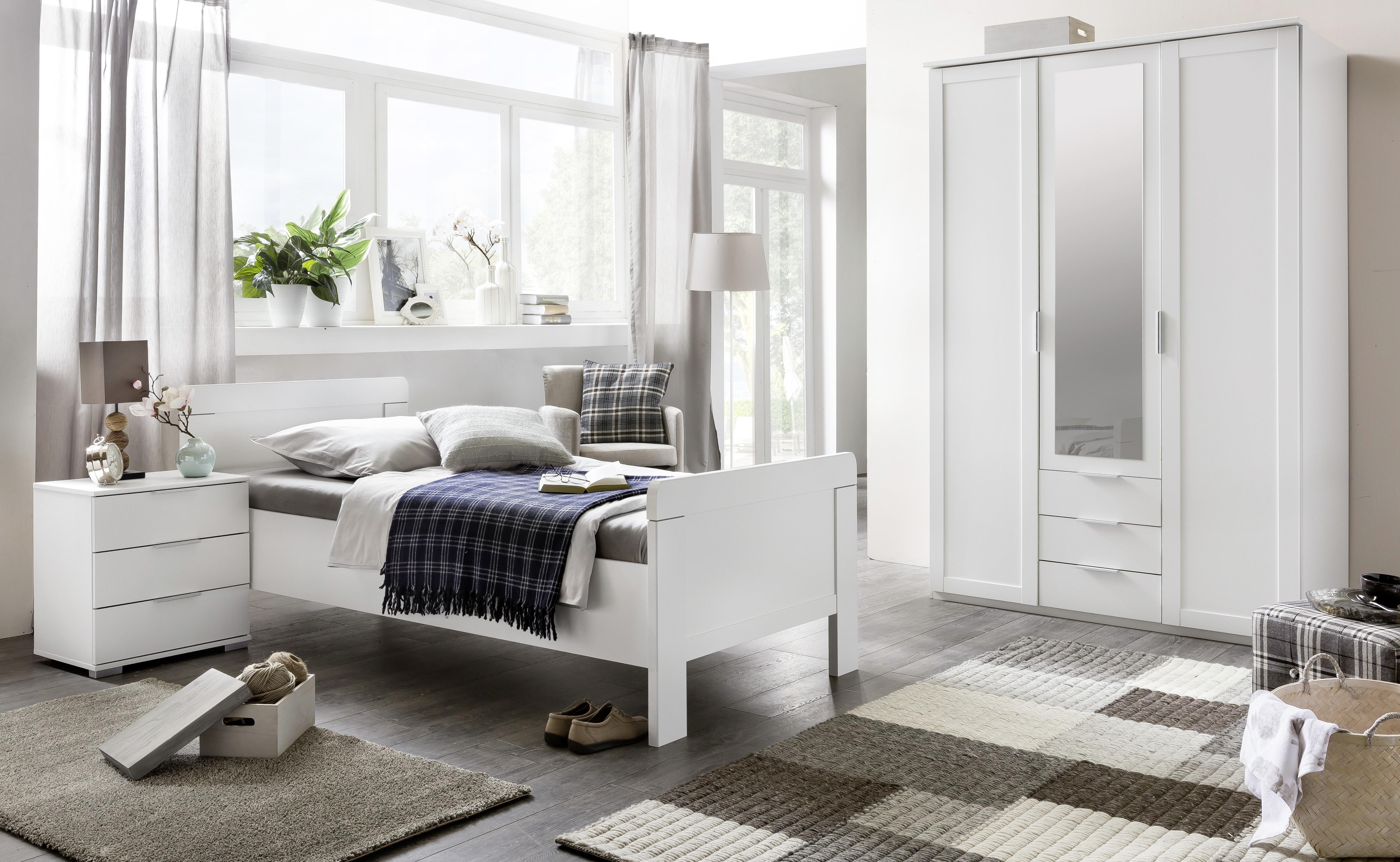 Ormar S Klasičnim Vratima Nadja - bijela/srebrne boje, Konvencionalno, staklo/drvni materijal (135/210/58cm) - Modern Living
