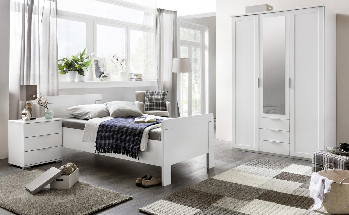 Ormar S Klasičnim Vratima Nadja - bijela/srebrne boje, Konvencionalno, staklo/drvni materijal (135/210/58cm) - Modern Living