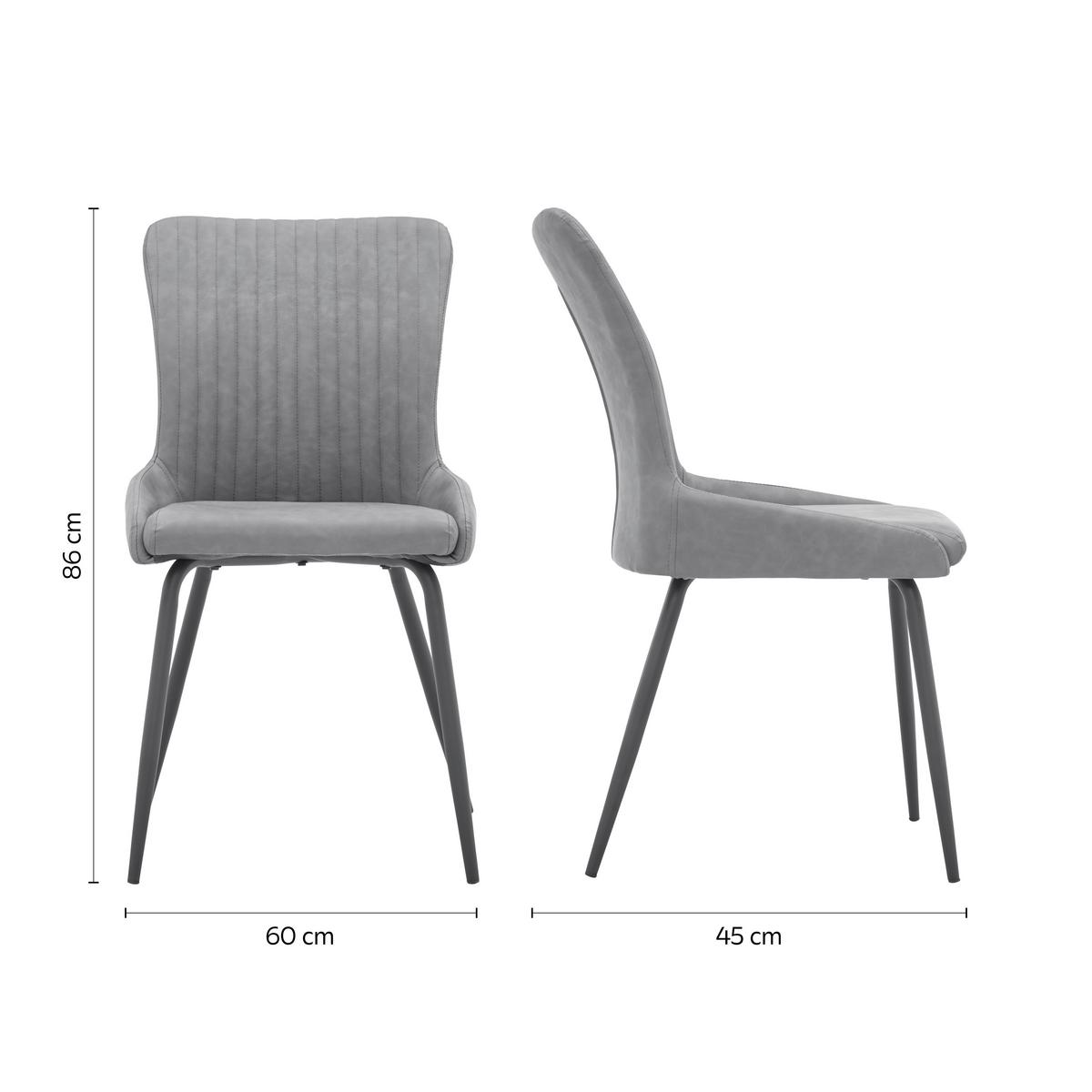 KRZESŁO PIPPO - czarny/szary, Modern, metal/tkanina (60/86/45cm) - Bessagi Home