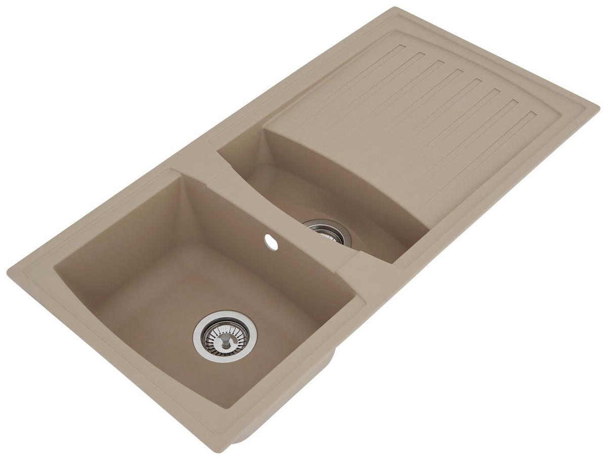 Einbauspüle Boston ca. 100x20x50 cm Beige - Beige, Trend, Glas/Kunststoff (100/20/50cm) - Respekta