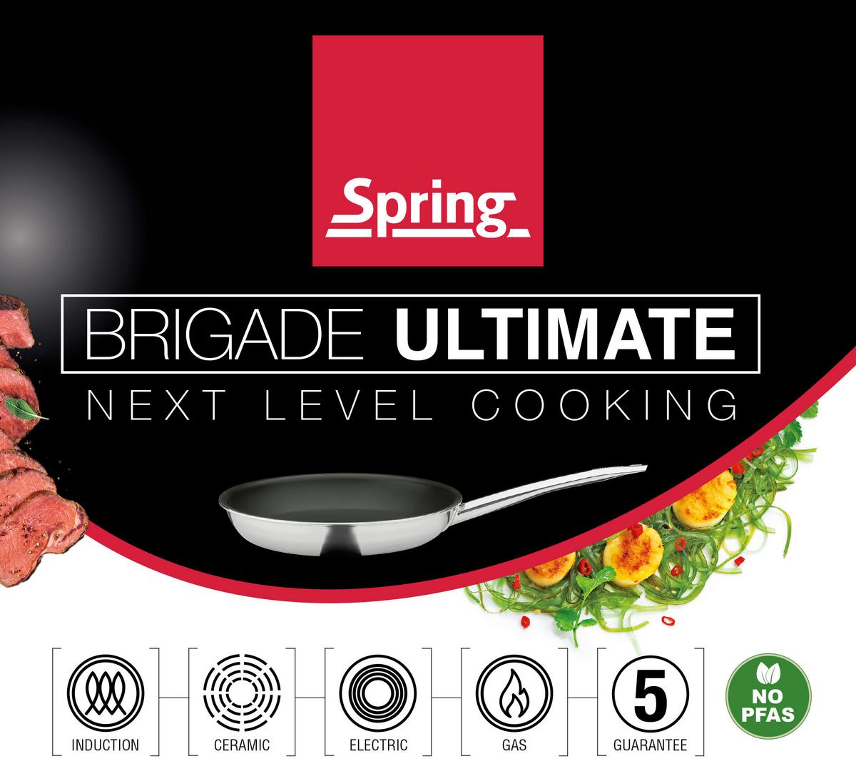 PATELNIA DO SMAŻENIA BRIGADE ULTIMATE - czarny, Basics, metal (28/6,1cm) - Spring