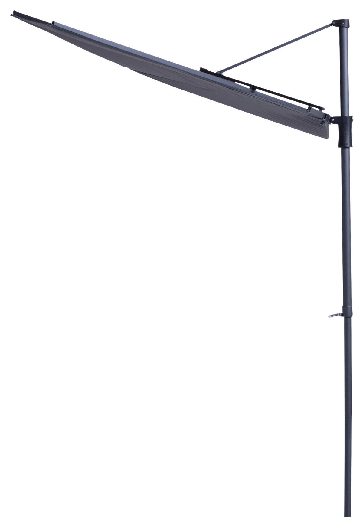 PARASOL PRZECIWSŁONECZNY SUN WAVE - czarny/szary, Basics, metal/tkanina (270/150cm)