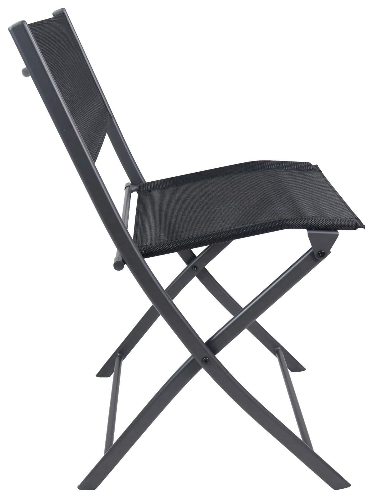 GARTENSTUHL-SET SUMILA - Schwarz, Modern, Textil/Metall (45/79/46cm) - Ambia Garden