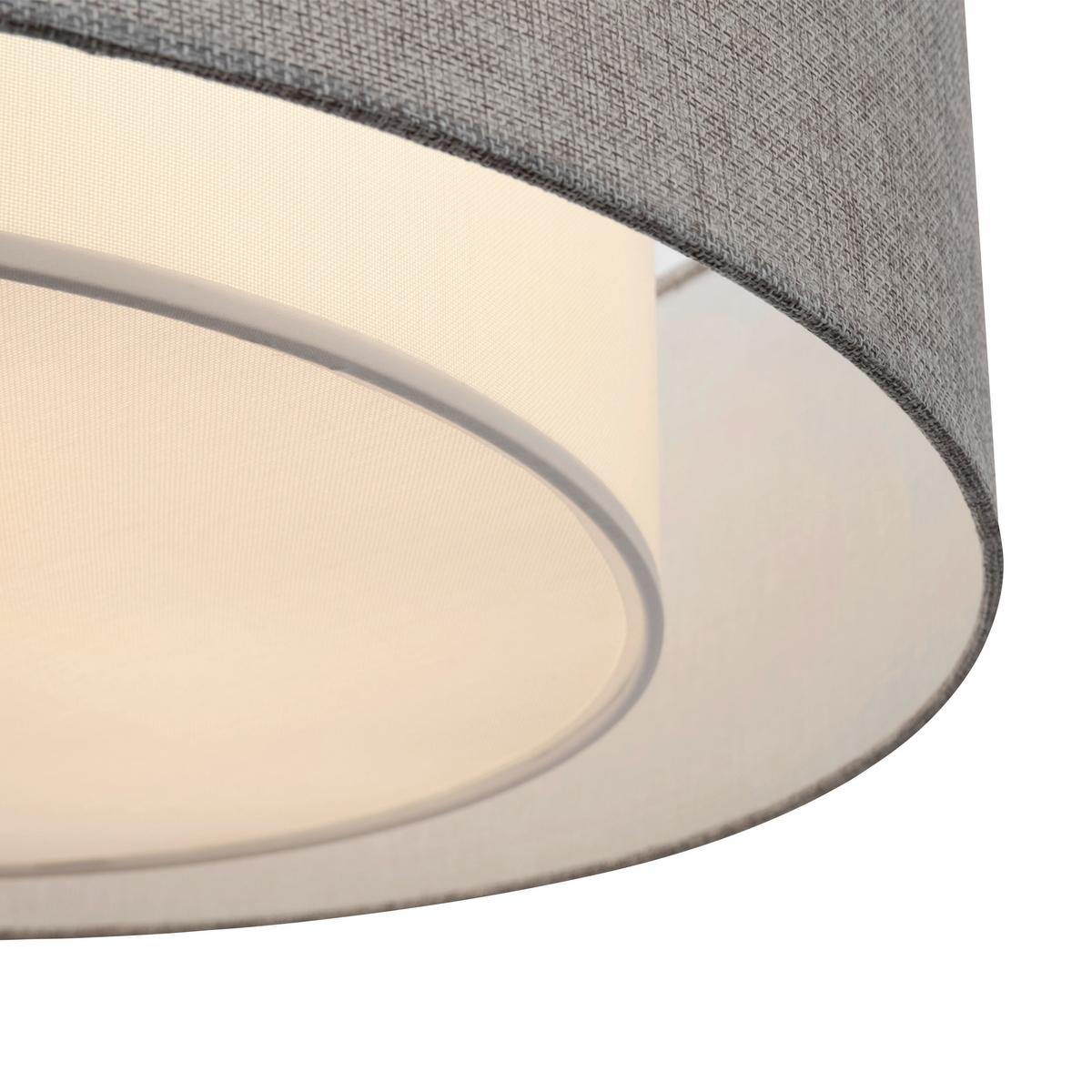 DECKENLEUCHTE BERGAMO - Chromfarben/Grau, Basics, Textil/Metall (52/17,5/52cm) - MAYTONI