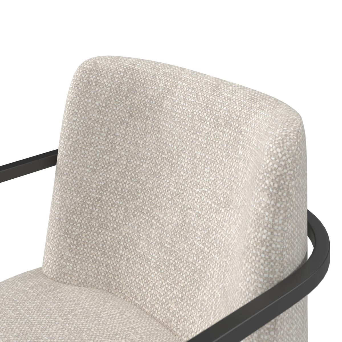 Armlehnstuhl Amara Hellgrau Webstoff Gepolstert - Hellgrau/Schwarz, MODERN, Holz/Textil (55/81,5/60cm) - Bessagi Home