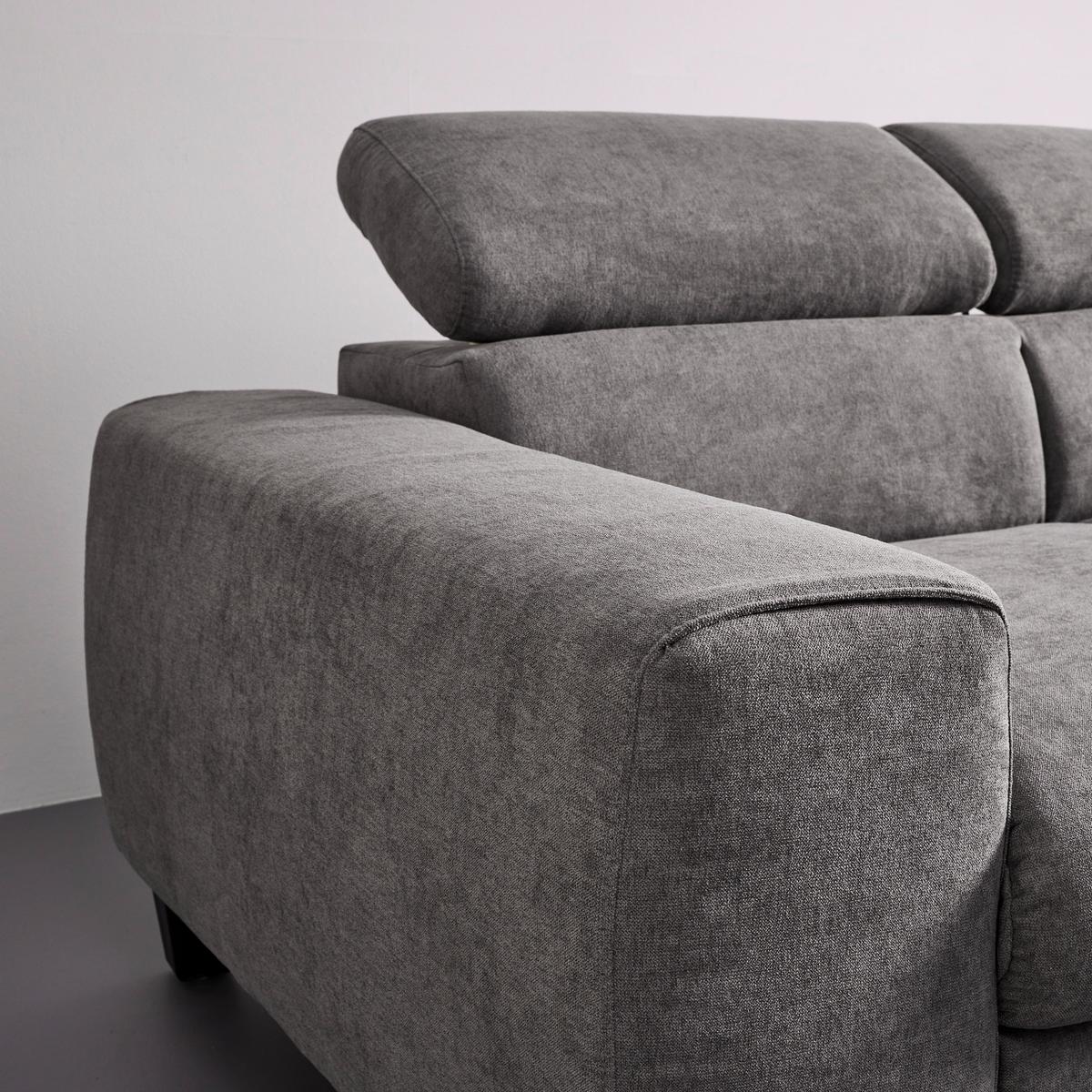 Sedežna Garnitura Malibu, Z Ležiščem - temno siva, Moderno, tekstil/les (249/72/207cm) - Bessagi Home
